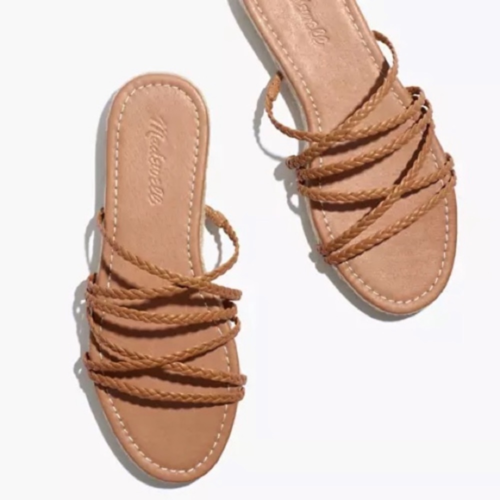 New Madewell The Kathryn Espadrille Sandal Braided Leather Size 8/.5